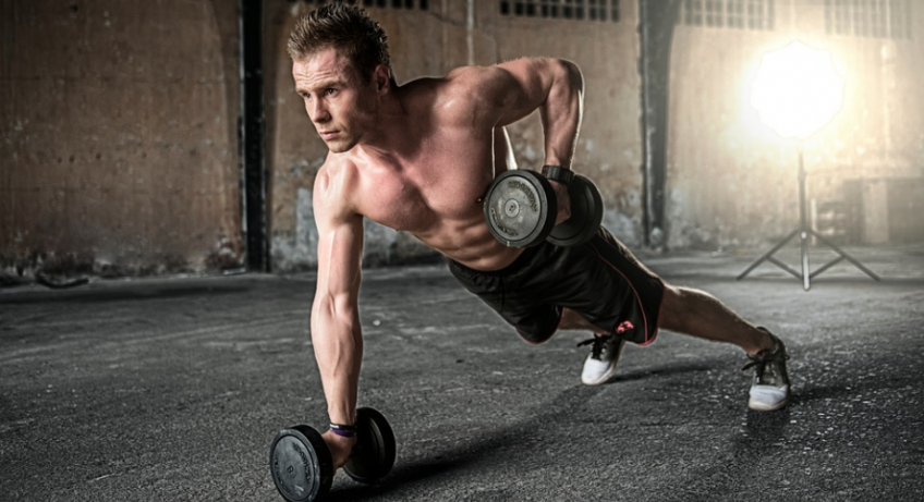 a person exercising in the gym